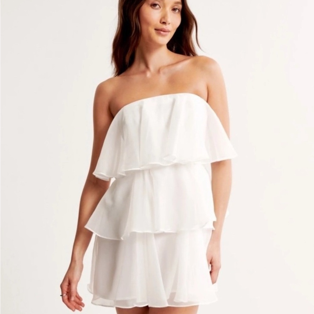 Abercrombie Elegant White Strapless Dress